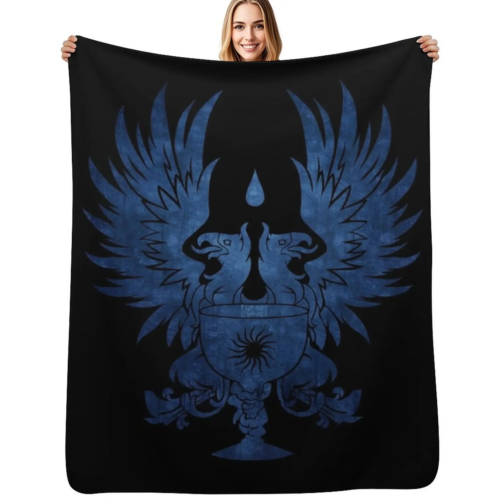 

Dragon Age: Grey Warden Blue Throw Blanket Nap Soft Plush Plaid Flannel Fabric Fashion Sofas Blankets