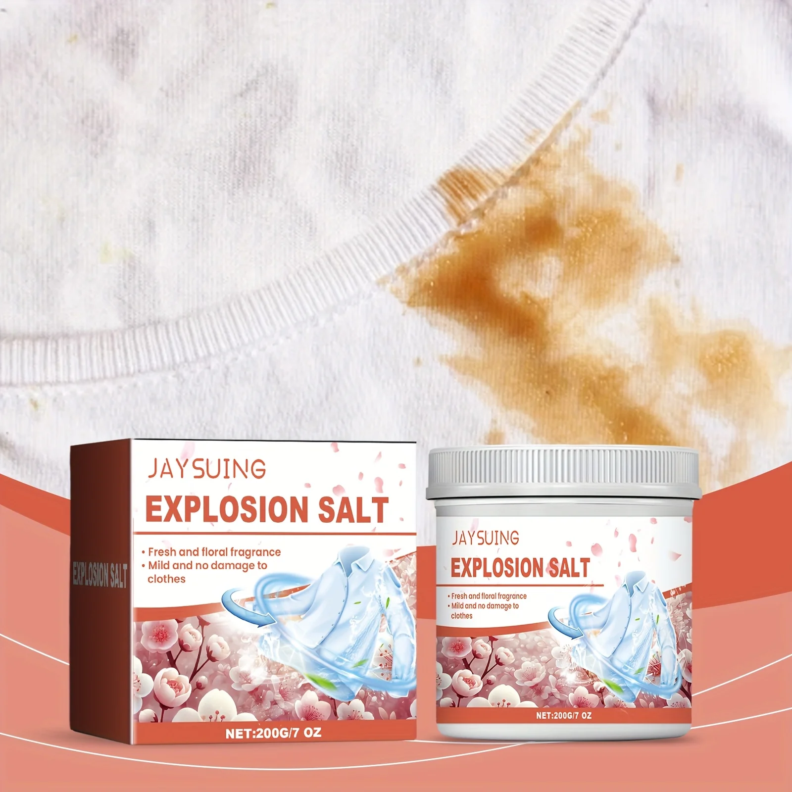 SALTO EXPLOSIONE - Detersivo per bucato con ossigeno attivo, profumo fresco e pulizia profonda, rimuove macchie e odori, ammorbidisce i vestiti-1pz 200g