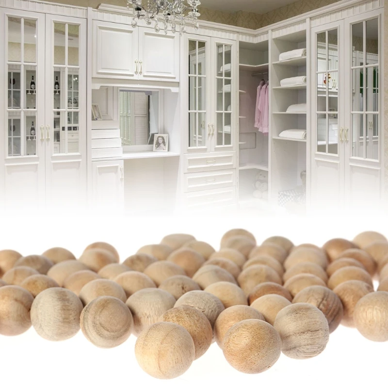 E56C 100Pcs Natural Cedar Moth Balls Camphor Wardrobe Clothes Drawer