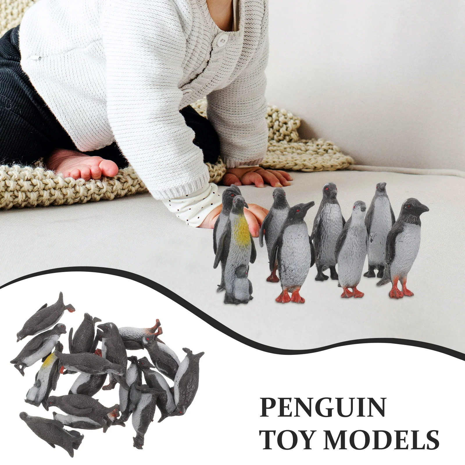 16 Stück Fun Kid Pinguin Tiermodell Simulation Pinguin Spielzeug für Heimdekoration Pinguin Figur