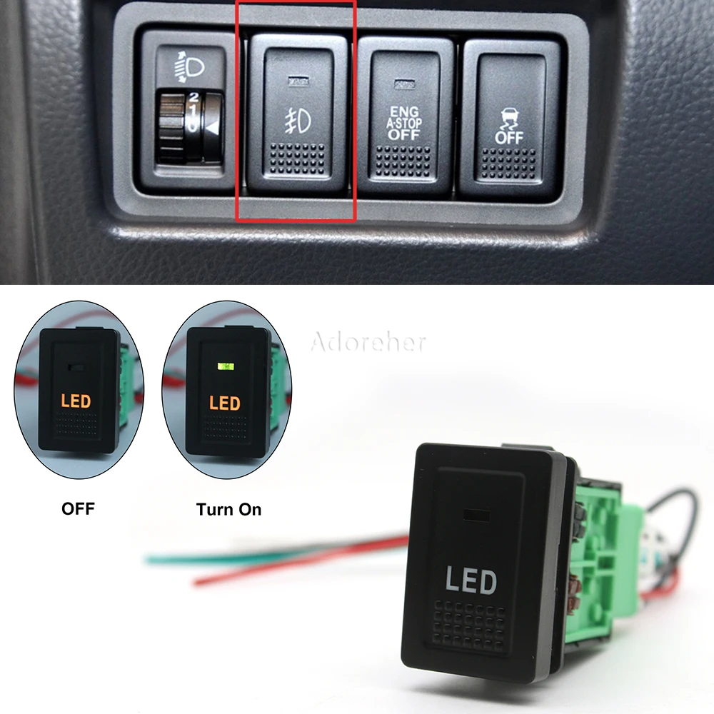 Przełącznik świateł przeciwmgielnych z pomarańczową lampką LED, przycisk sterowania 37270-77J00 do Suzuki SX4 Swift Grand Vitara 2006-2012, akcesoria