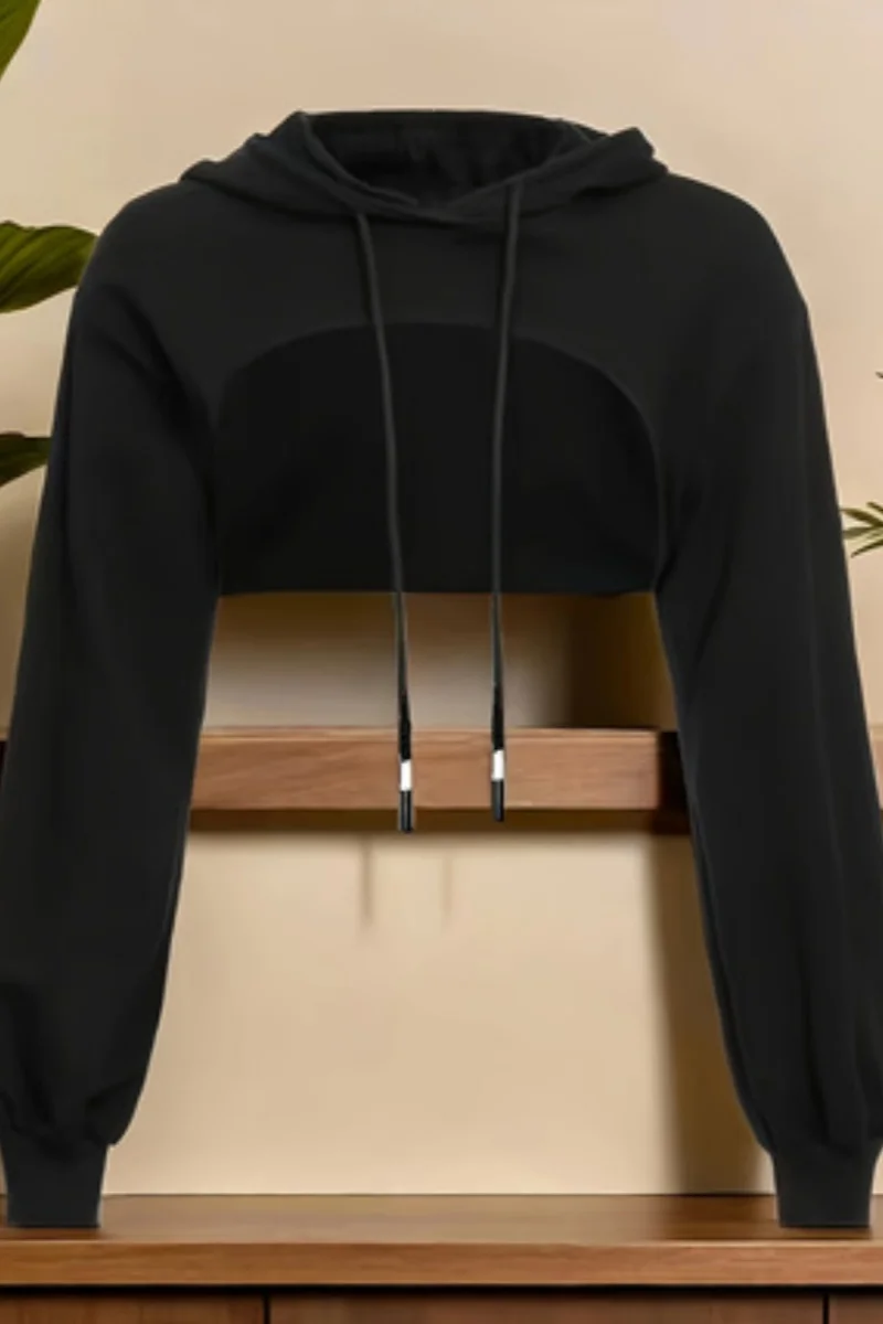 هوديي نسائي عصري بأكمام قصيرة وأكمام طويلة #4