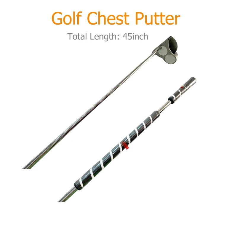 Golf-Besen-Putter, hoher M.O.I-Brust-Putter, langer Putter mit mittlerer Welle, rechtshändiger Golf-Bauch-Putter mit Schlägerhaube, 45 Zoll lang – Detail 3