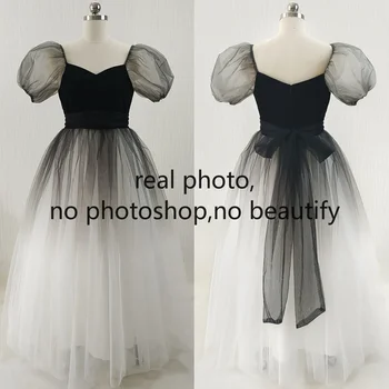 התאמה אישית של ילדה פרח תמונה אמיתי שמלות ילדה פרח קטיפה שחור שרוולים קצרים רצפה רוכסן קומה אורך נסיכה ילדים שמלת ילדה