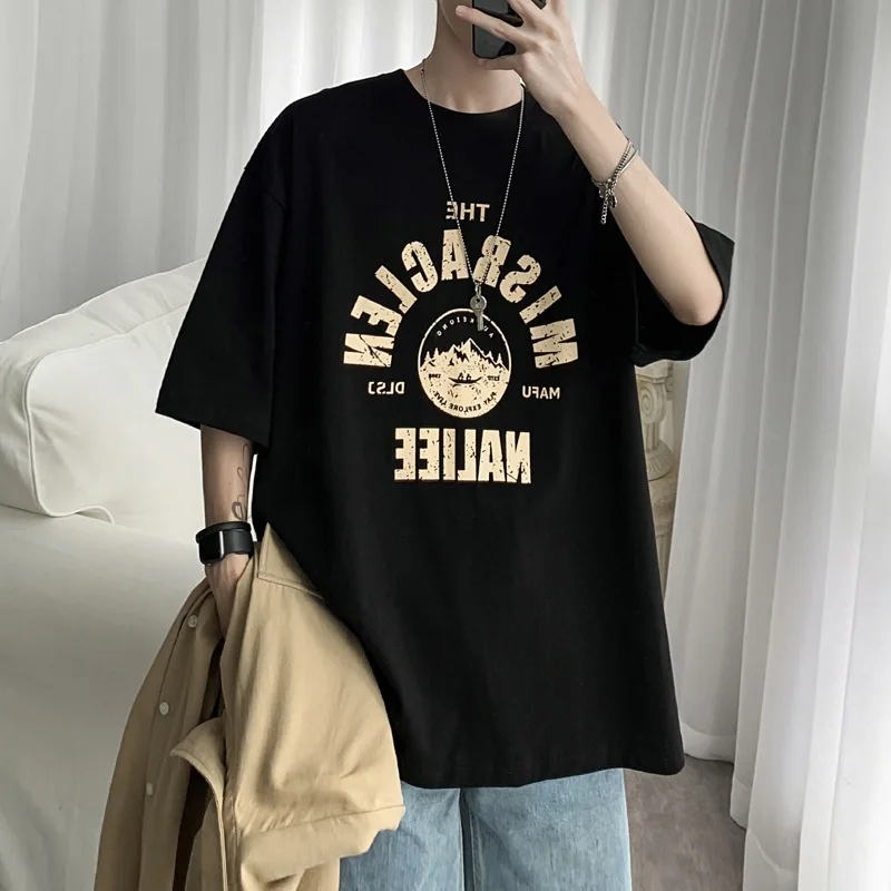 Shirt Fashion Loose cotton Print Couple TShirt Summer Short Sleeve men clothing Honeymoon Couple Outfits Dating