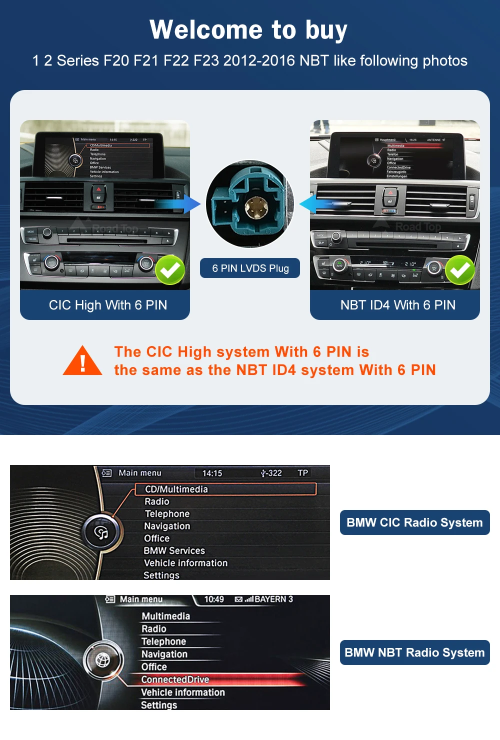 10,25 Multimedia AHD Display Für BMW 1 2 Serie F20 F21 F22 2012-2016 NBT Touchscreen Drahtlose Carplay navigation Android Auto – Detail 1