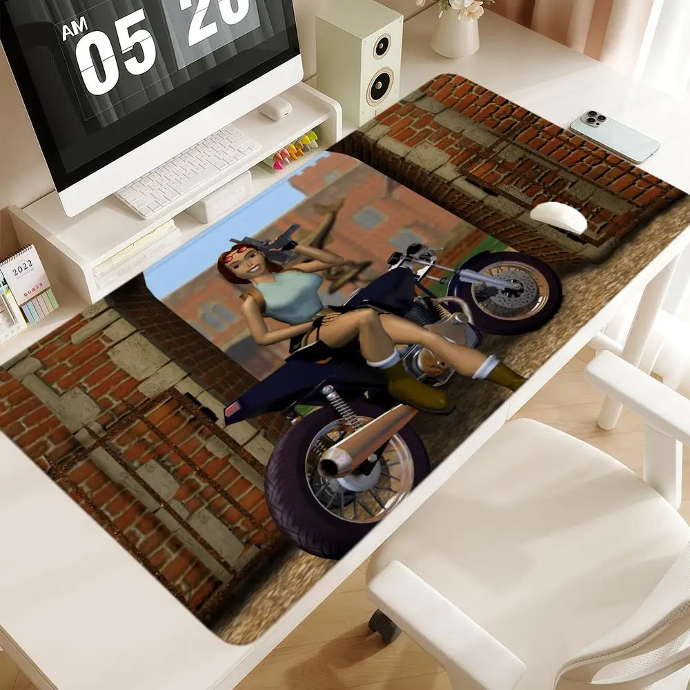 لارا كروفت تومب رايدر ماوس الوسادة 1000x500 XXL كبير ل FPS eSports الألعاب عدم الانزلاق مكتب لوحة المفاتيح الحصير حصيرة مكتبية