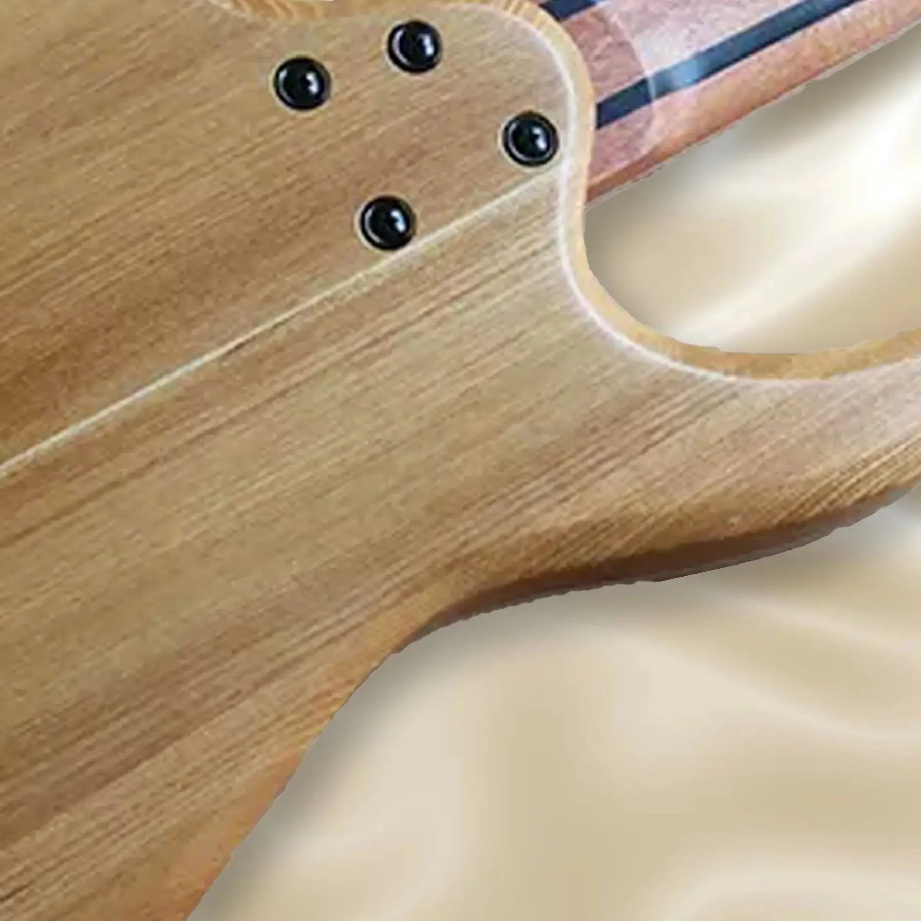 Custom Shop 7 Strings Electric Guitar：Natural Wood Colour ,Black Hardware,White Binding