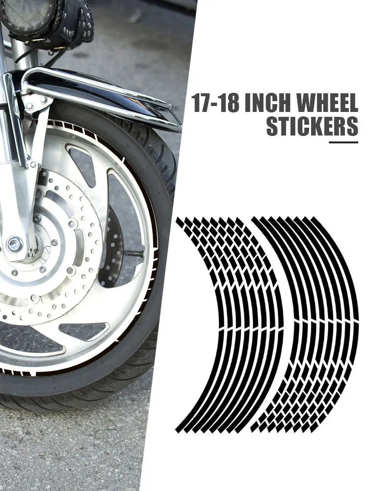 

17/18 Inch Strips Motorcycle Car Wheel Tire Sticker Reflective Rim Tape Motorbike Auto Decals For Motocross Bike Auto Consistent