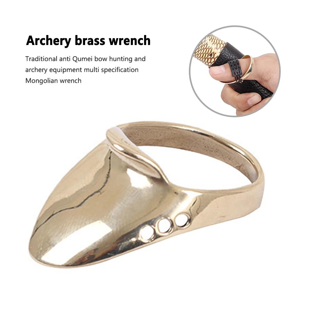Brass Archery Supply Lightweight Thumb Finger Guard Ring Buckle Hand Decoration Finger Protector Tool for Archery Training