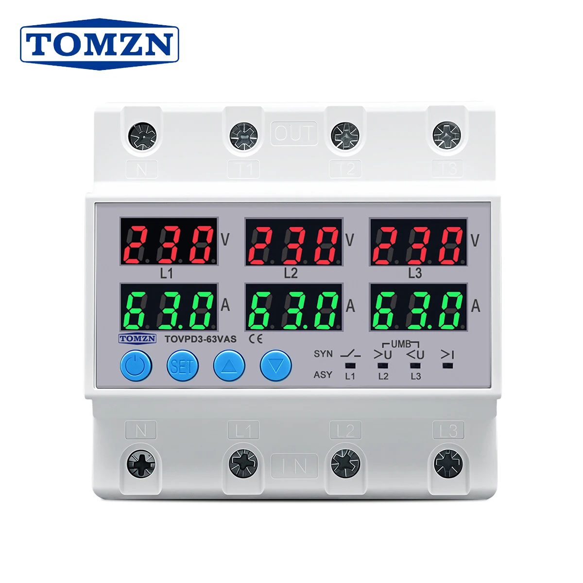 �y�Z�[�����zTOMZN 3��DIN���[�������\�ߓd��/��d���d�������ی샊���[�v���e�N�^�[ SYN ASYNC ����/�񓯊�