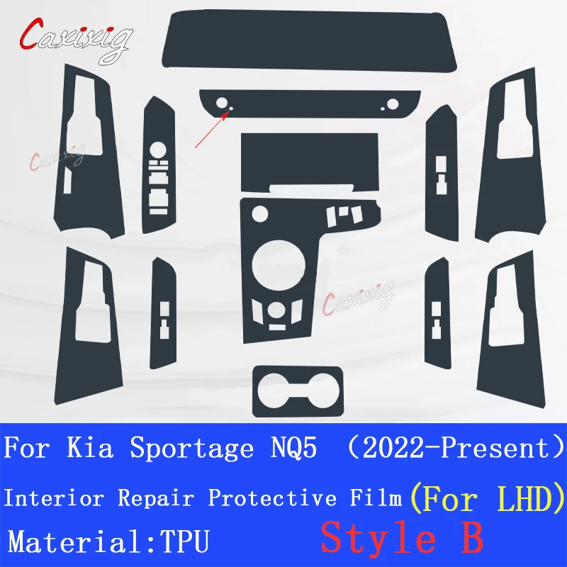 For Kia Sportage NQ5 2022-Present Navigation Center Console Gear Panel Screen TPU Car Interior Protective Film Anti-Scratch