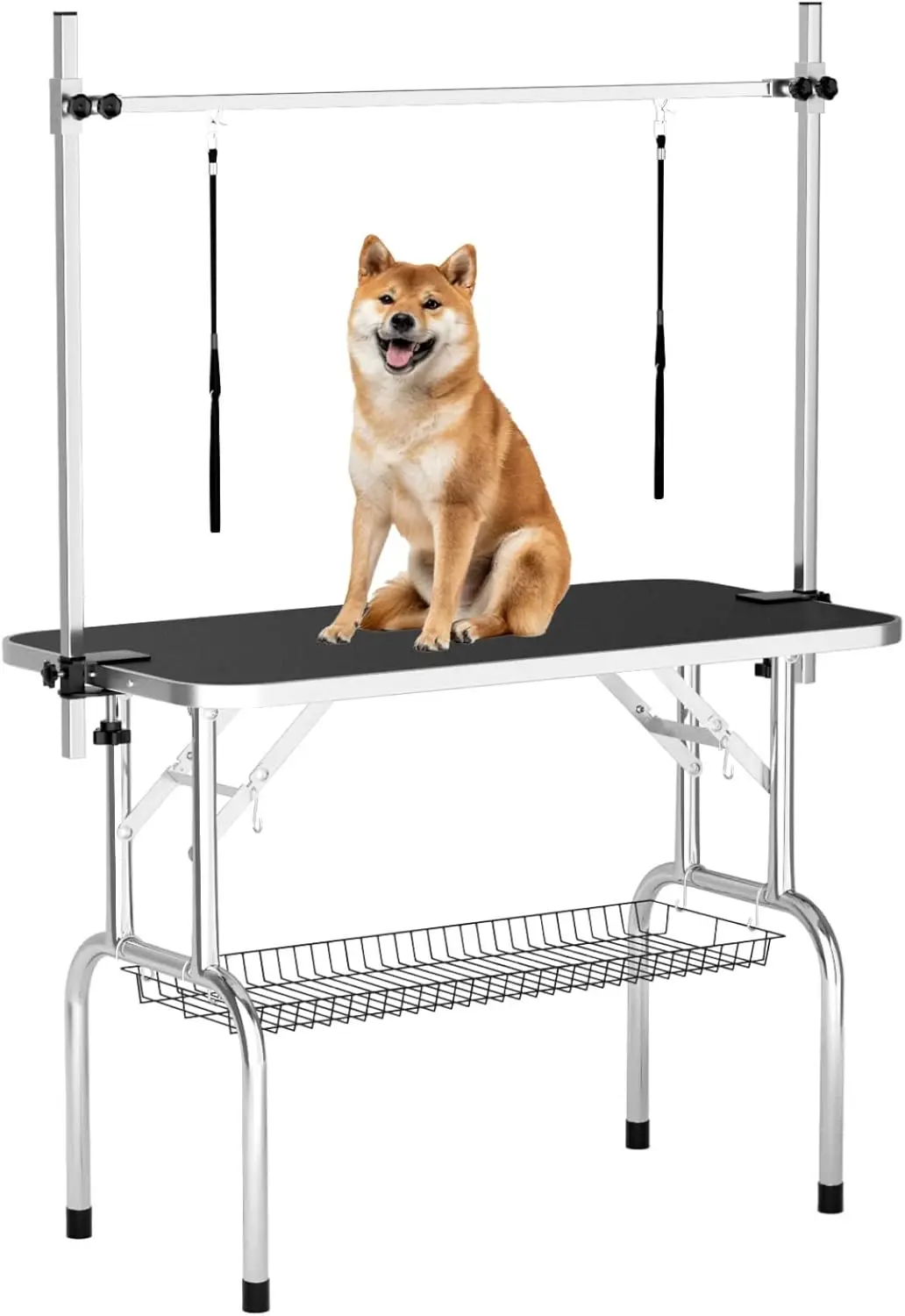 

46'' Dog Grooming Table for Large Dogs, Foldable Professional Grooming Table for Dogs at Home with Double Loops/Mesh