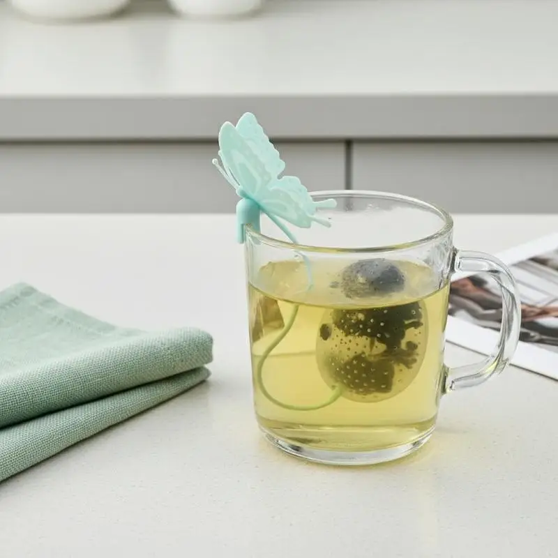 Butterfly Tea Bags Strainers Silicone Filter Infuser Silica Cute Teabags For Tea Tea Strainer Tea Diffuser Infusor Kitchen Tools