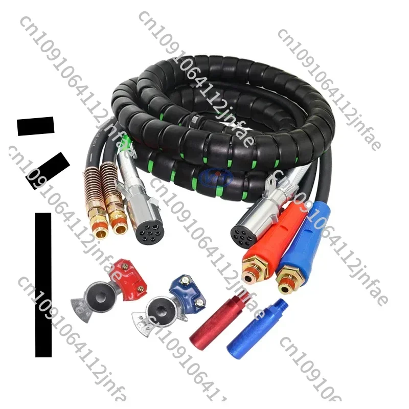 15 Foot 3-in-1 Trailer Air Duct Hose Wrap Assembly with 7-way Cable ABS and Truck Spare Power Air Duct