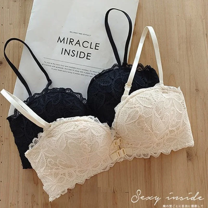 

Sexy Lace Front Closure Bras for Women Push Up Seamless Bra Blue Lingerie Beauty Back Brassiere Soutien Gorge Bralette Mujer