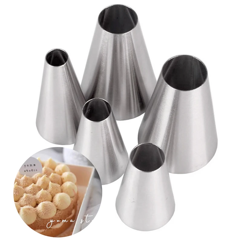 1/5pcs Round Icing Piping Nozzles DIY Cream Writting Cake Decorating Tips Macaron Cookies Pastry Nozzles For Decorating Cakes
