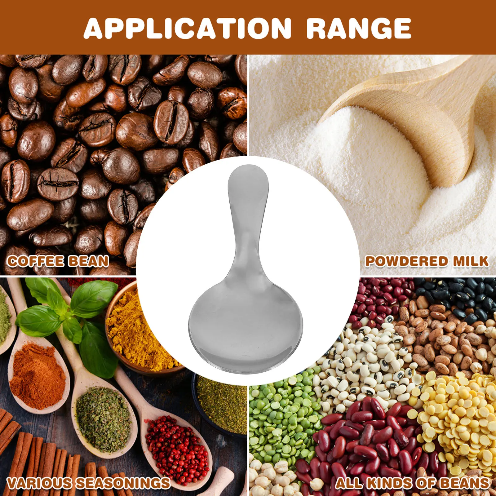 Small Stainless Steel Coffee Scoop Short Handle Compact Multi Function Tea Scoop Daily Household Wear Resistant Portable Coffee