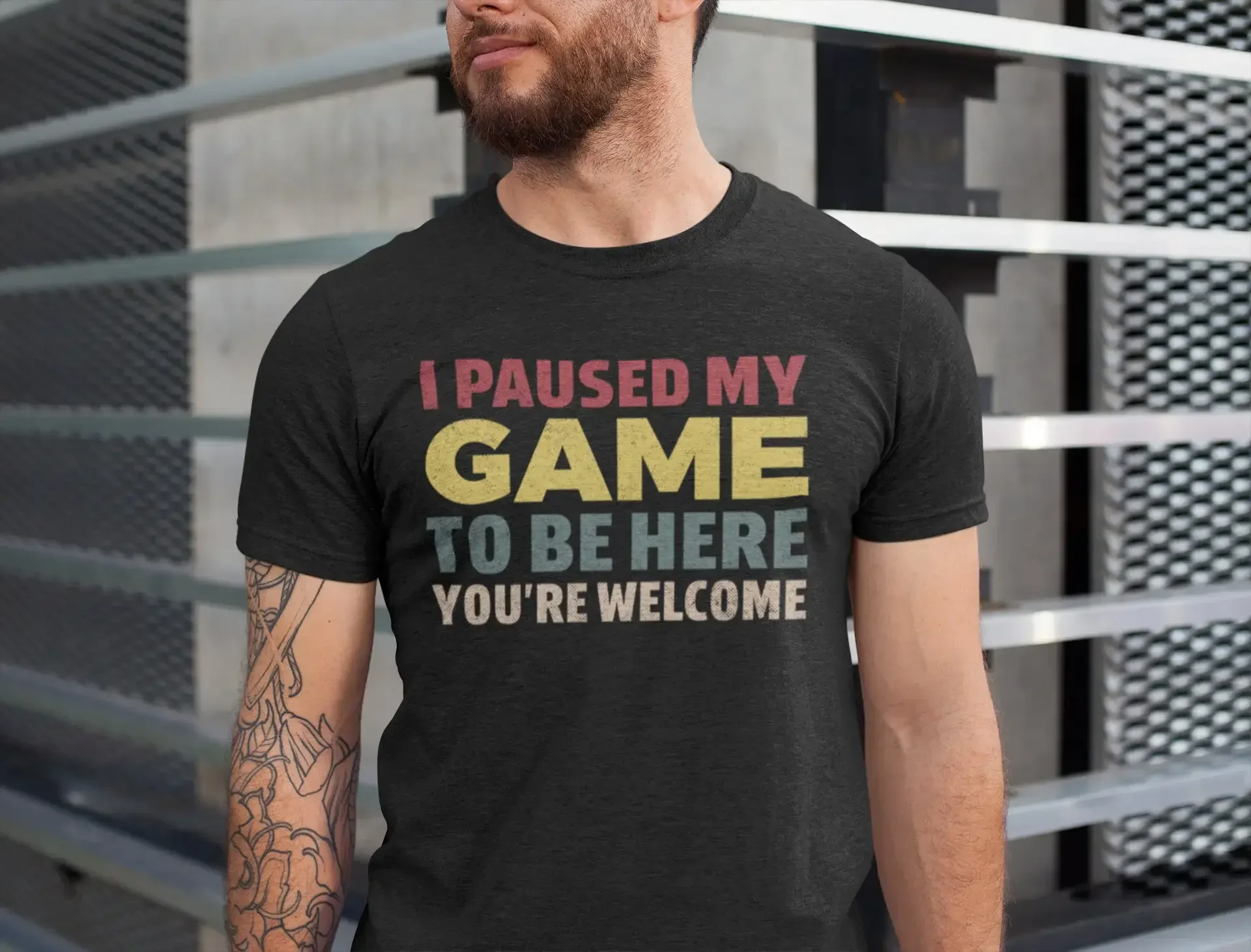 I Paused My Game to Be Here Gaming T Shirt Funny Video Gamer