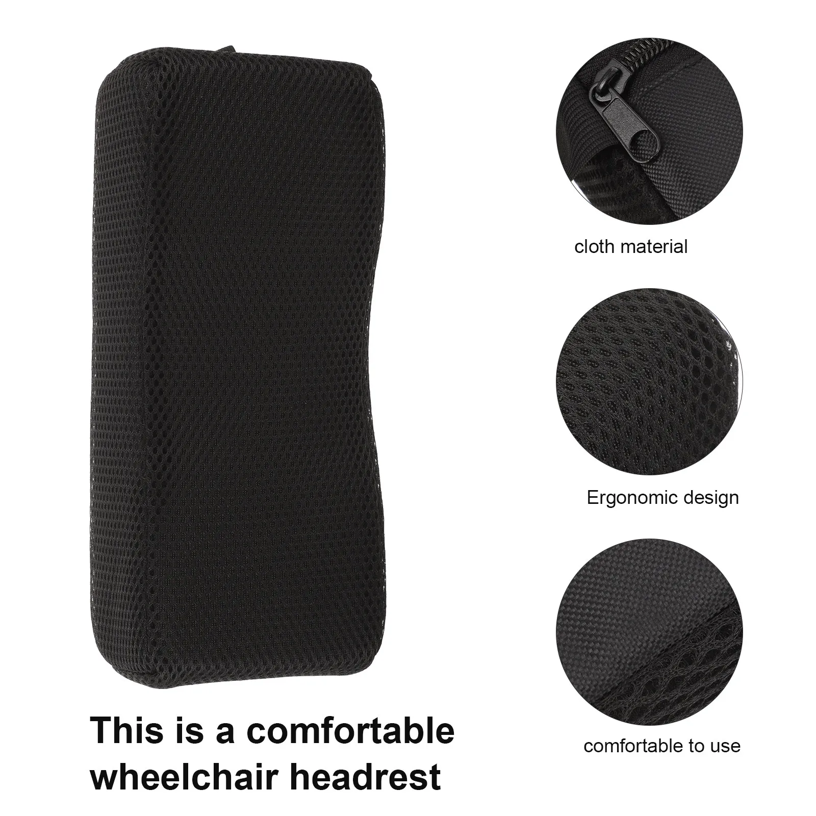 Comfortable Wheelchair Headrest Ergonomic Neck Support Pillow Reusable Lounge Chair Headrest Accessory for Travel Home Use