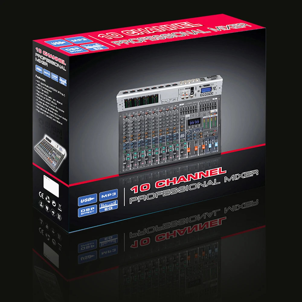 26-channel Professional Audio Mixer Console +48V Phantom Power 99 DSP Effects Bluetooth USB Computer Play For Stage Performance