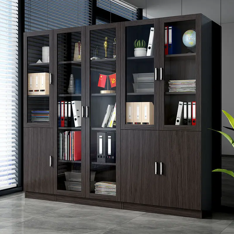 Safe Office With Lock Glass Storage Cabinet Bookshelf Free Combination