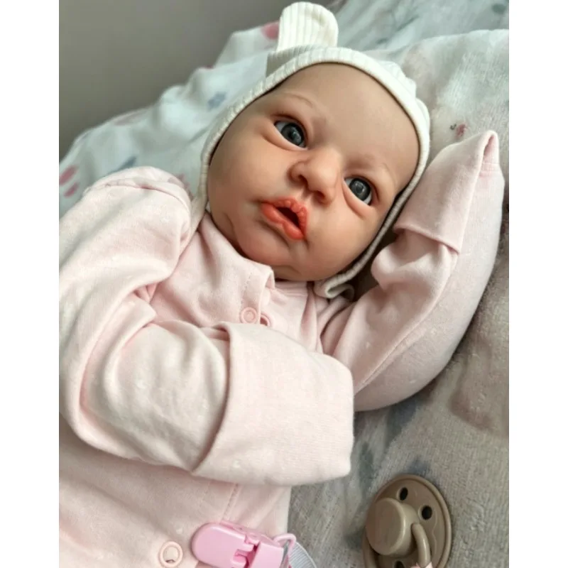 NPK 19Inch Unpainted Unassembled Blank Kit Fresh Color DIY Doll Parts Reborn Evi with Cloth Body and Eye Reborn Sin Pintar