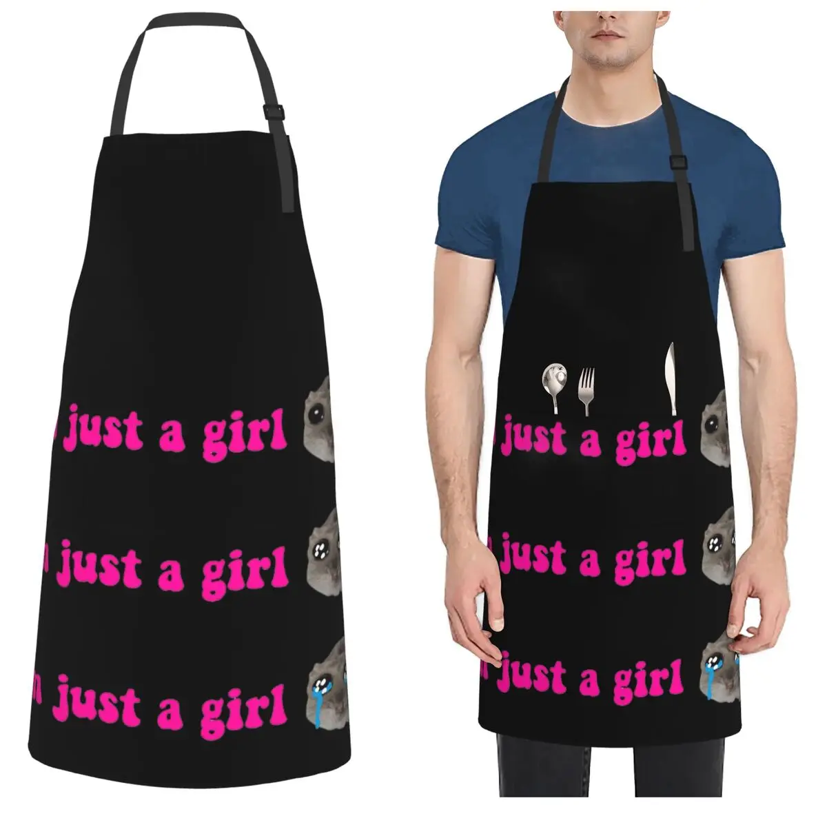 

Sad Hamster Meme 1 Aprons Chef Cooking Baking Tablier Waterproof Bib Kitchen Cleaning Pinafore for Women Men Painting
