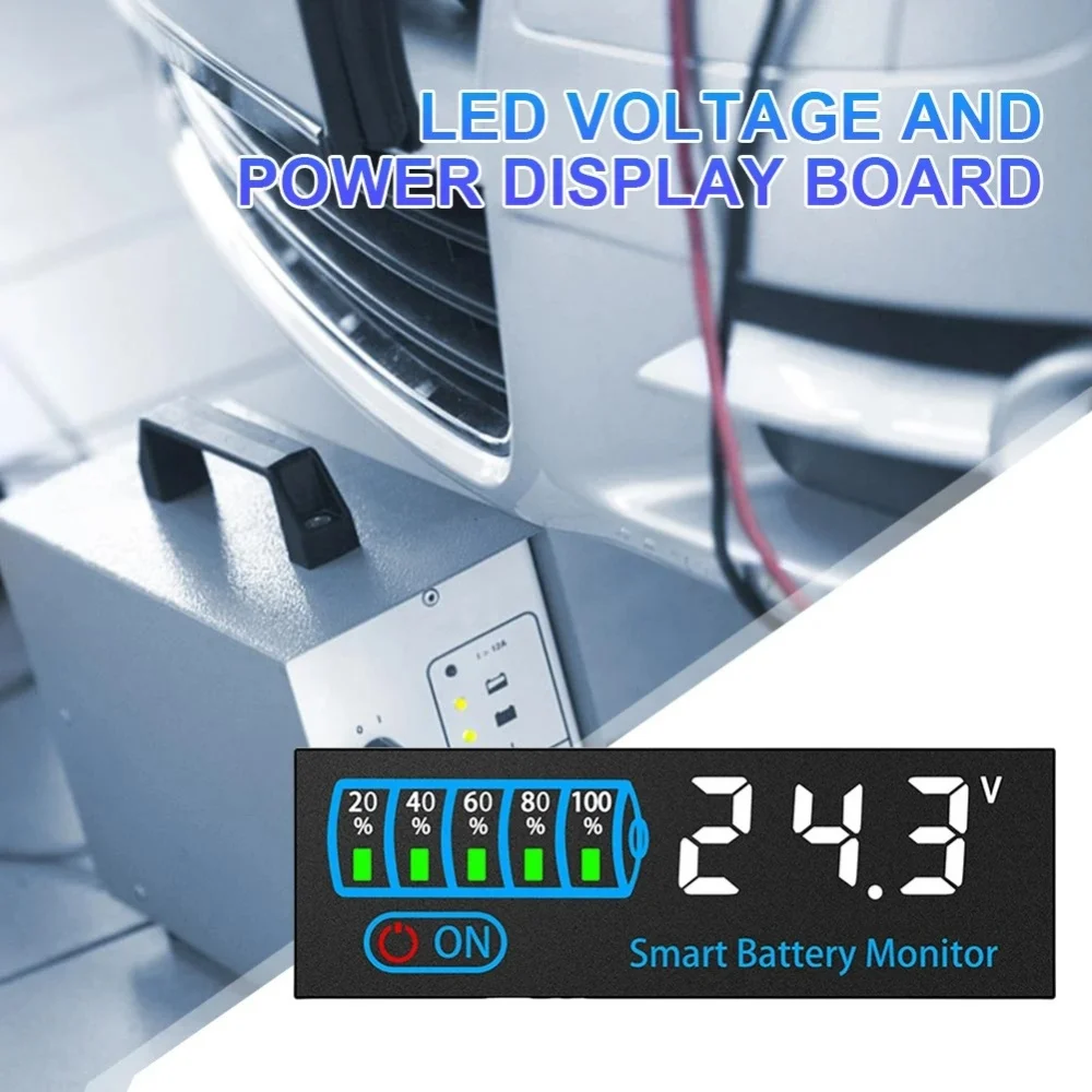 3S~4S DC 7-55V LED Voltage and Power Display Board 12V/24V/36V/48V Acid/Lithium Universal Smart Battery Charge Indicator Board