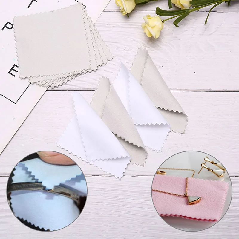 50 PCS Silver Polishing Cloth Cleaner Jewelry Cleaning Cloth Anti-Tarnish Tool