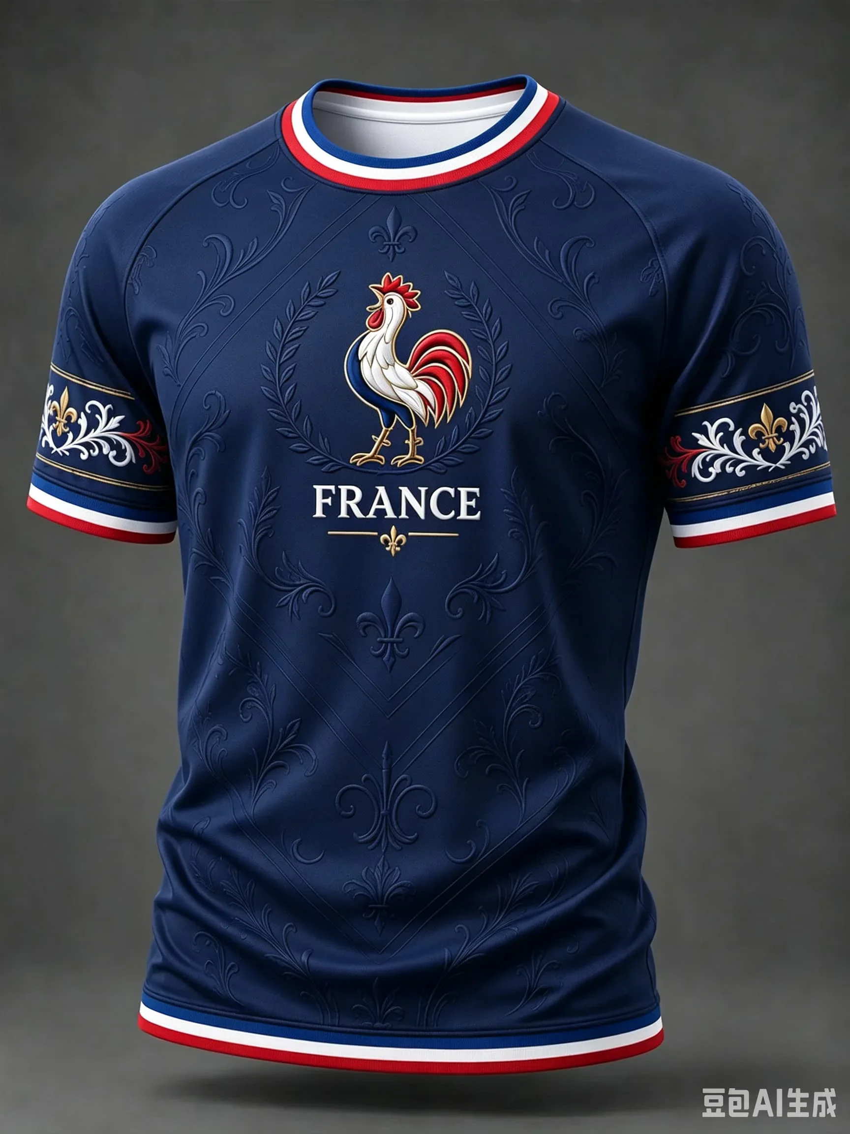 Neues Herren 3D Frankreich Hahn T-Shirt, Bedrucktes Kurzarm-Fußballtrikot der französischen Nationalmannschaft, Sommer Casual Flaggen-Streetwear-Oberteil – Detail 5