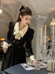 Spring New Elegant 2 Piece Sets Womens Vintage Black Blazer Skirts Suit Femme Outfits Autumn Korean Fashion y2k Clothes