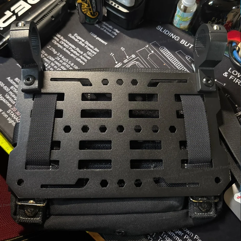 Motorrad Stoßstange Molle Panel Für Kofferraum Lagerung Carbon Stahl Wasserdicht Taktische Molle Organizer Modulare Lagerung