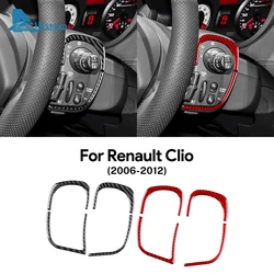 Real Soft Carbon Fiber Sticker For Renault Clio 3 2006 2007 2008 2009 2010 2011 2012 Interior Car Steering Wheel Button Frame