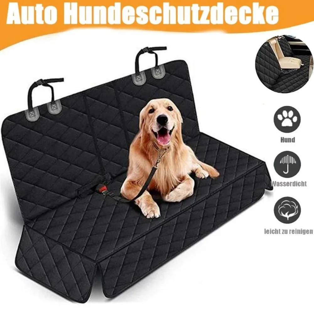 Hunde-Autositzbezug, Haustier-Reiseträger-Matratze, Hunde-Autositzschutz mit Mittelarmlehne für die Auto-Rücksitzbank inkl. Seitenschutz, Hunde-Autodecke, Rücksitzschutz