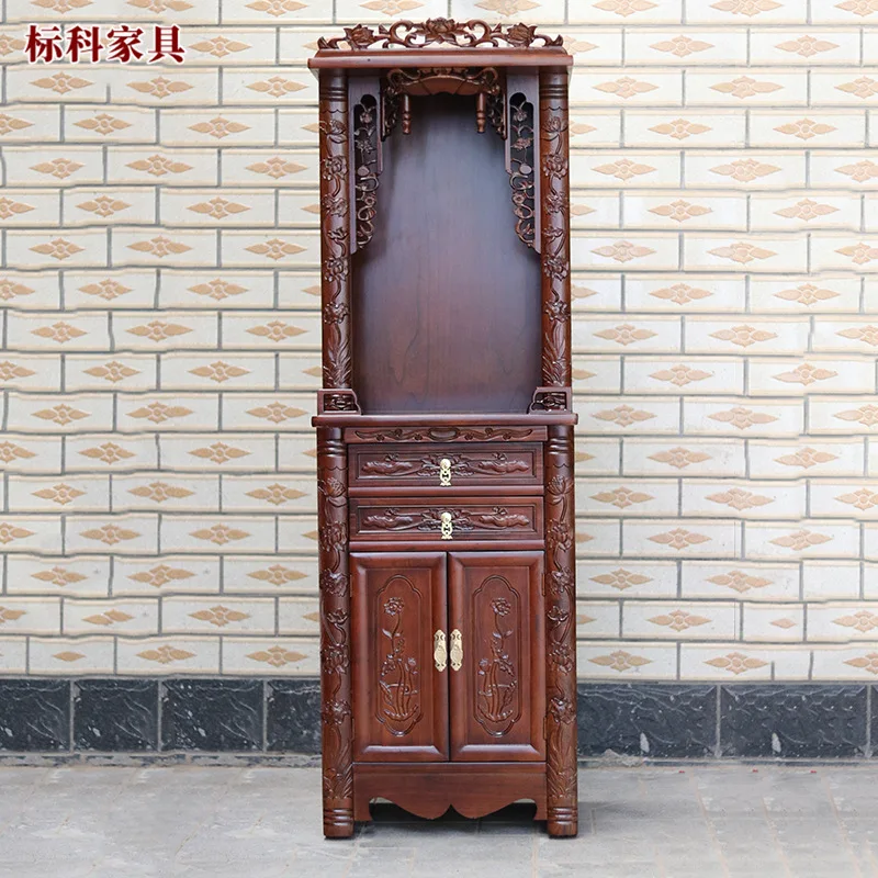 HYS shrine shrine vertical cabinet offering rack platform solid wood Buddha statue household  table