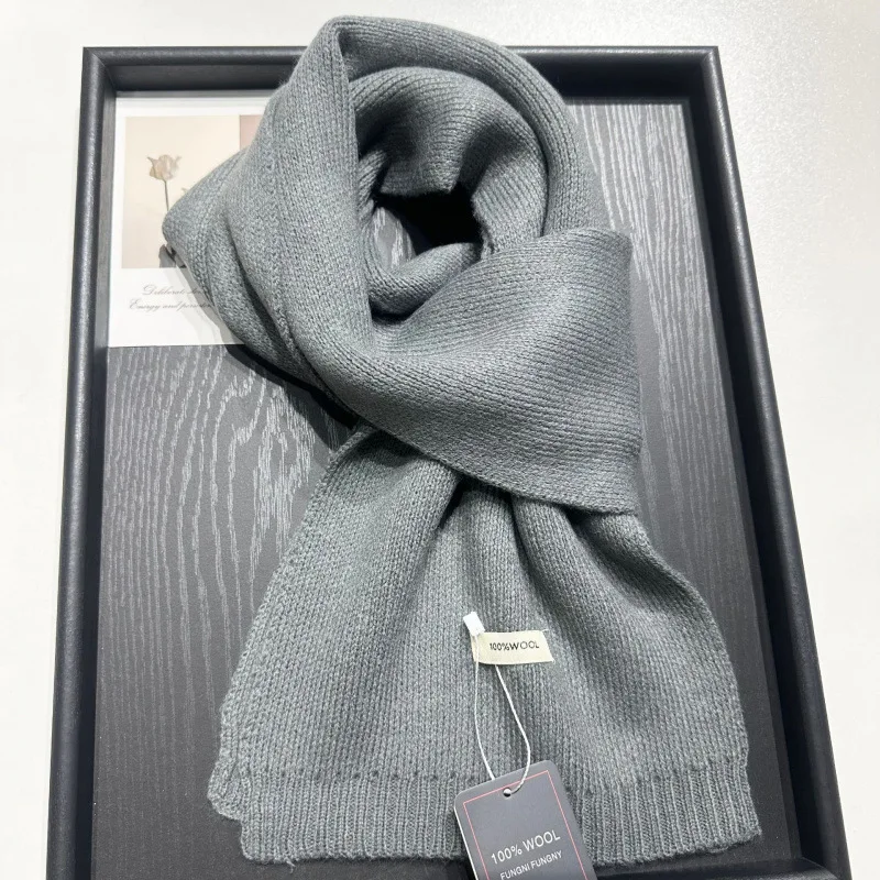 

Осень и зима, новый классический универсальный однотонный вязаный шерстяной мягкий шарф, женская шаль в Корейском стиле