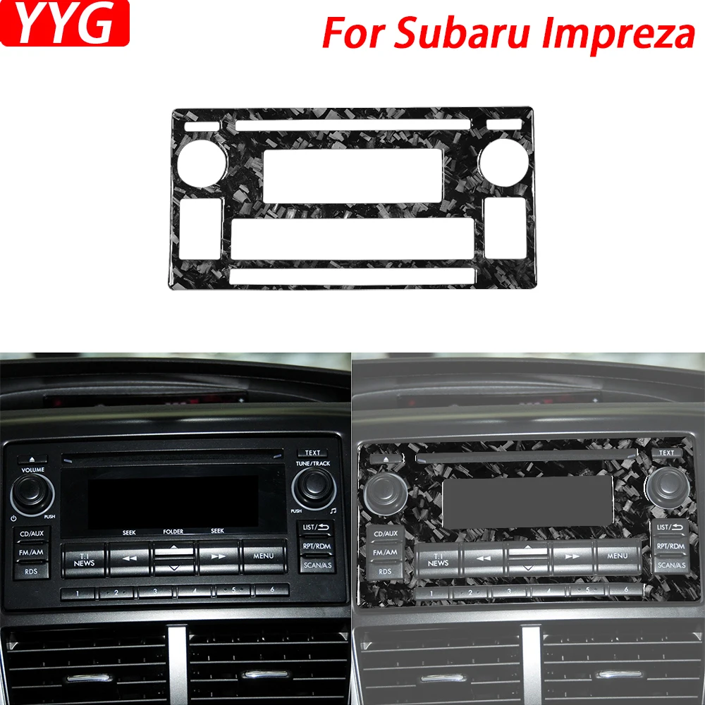 

For Subaru Impreza 2009-2011 Forged Carbon Fiber Center Console Radio CD Panel Decorative Cover Car Interior Accessories Sticker