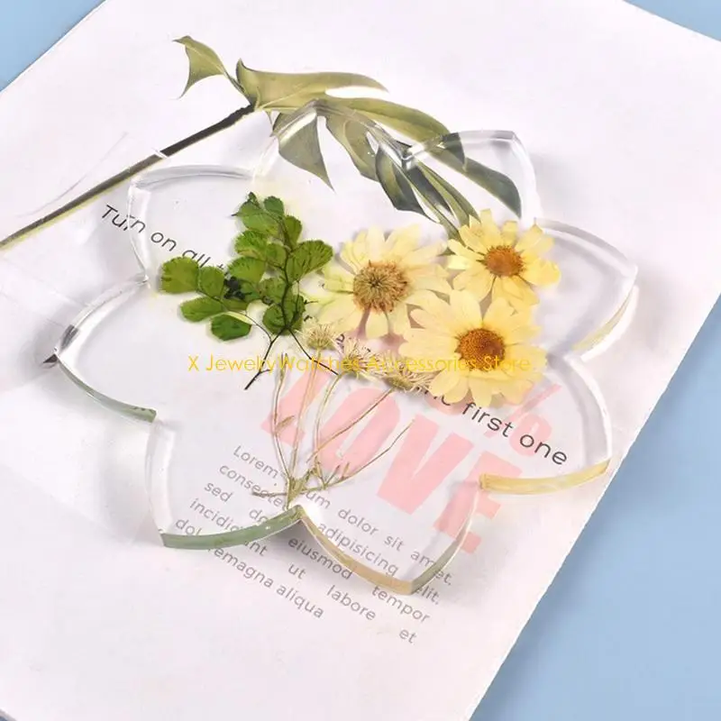 

31KD Lotus Crystal Agate Mold Mug Pad Tray Resin Casting Mold Plaster Casting Epoxy Mould DIY Crafts Cup Mats Mould