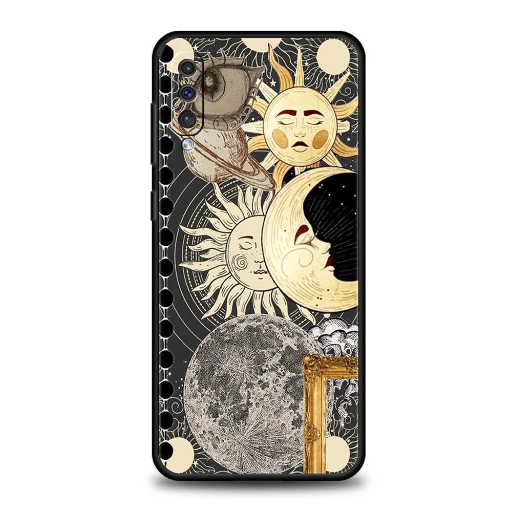 Funny Sun Moon Face Phone Case for Samsung Galaxy A24 A13 A53 A73 A33 A22 A12 5G A02 A03 A70 A50 A10 A20 A30 Silicon Cover Shell