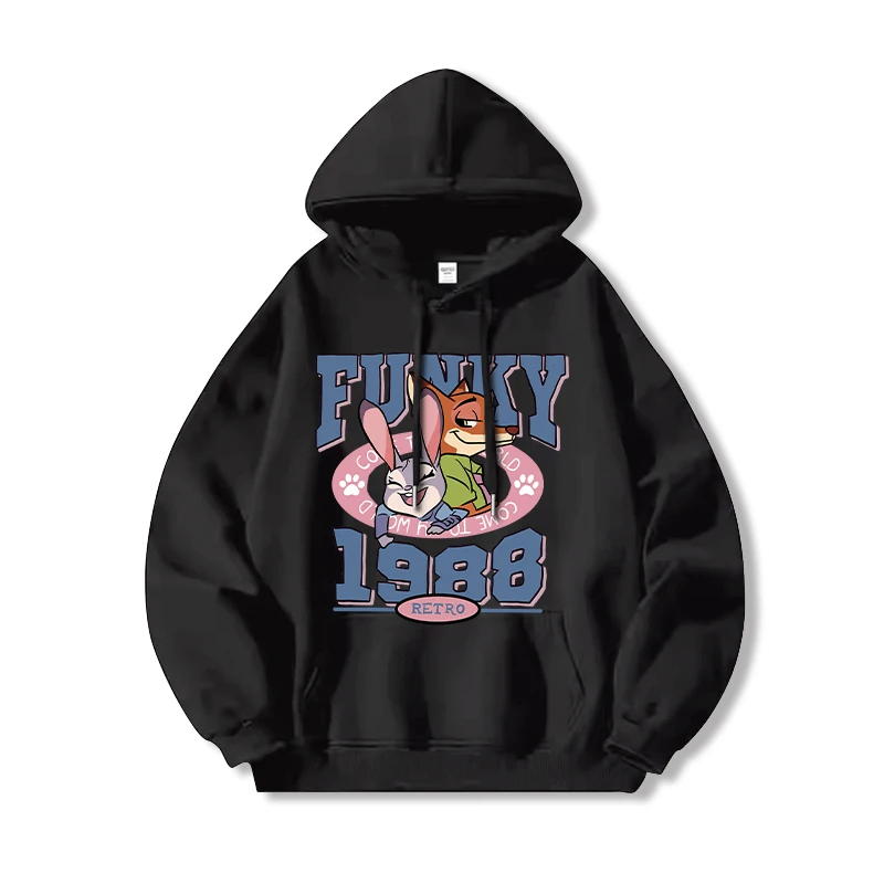 American style new style Disney Zootopia Cartoon Anime Printing Women's Hoodie Autumn and Winter Couple's clothing hoodie