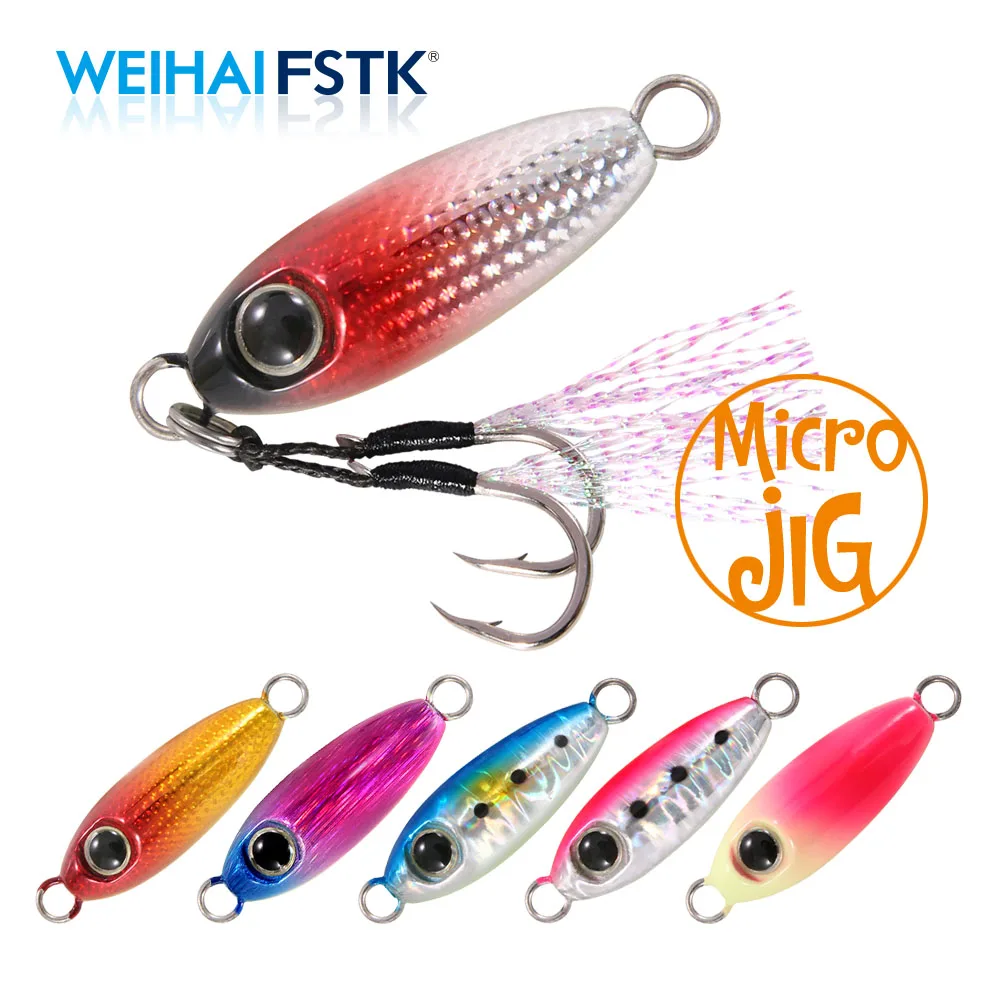 FSTK Micro jig Shore Casting Jigging Spoon 3.5G 5G 7G 10G 15G Rockfishing Slow Drop Micro Cast Metal Jig Saltwater Fishing Lure