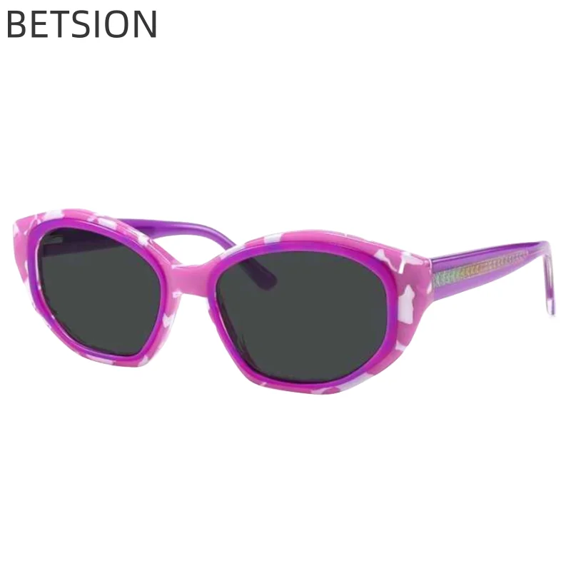 BETSION Sunglasses for Women Hand Made Custome Lenses Acetate Candy Style Eyeglasses for Men Outdoor Driving Sun Glasses Female