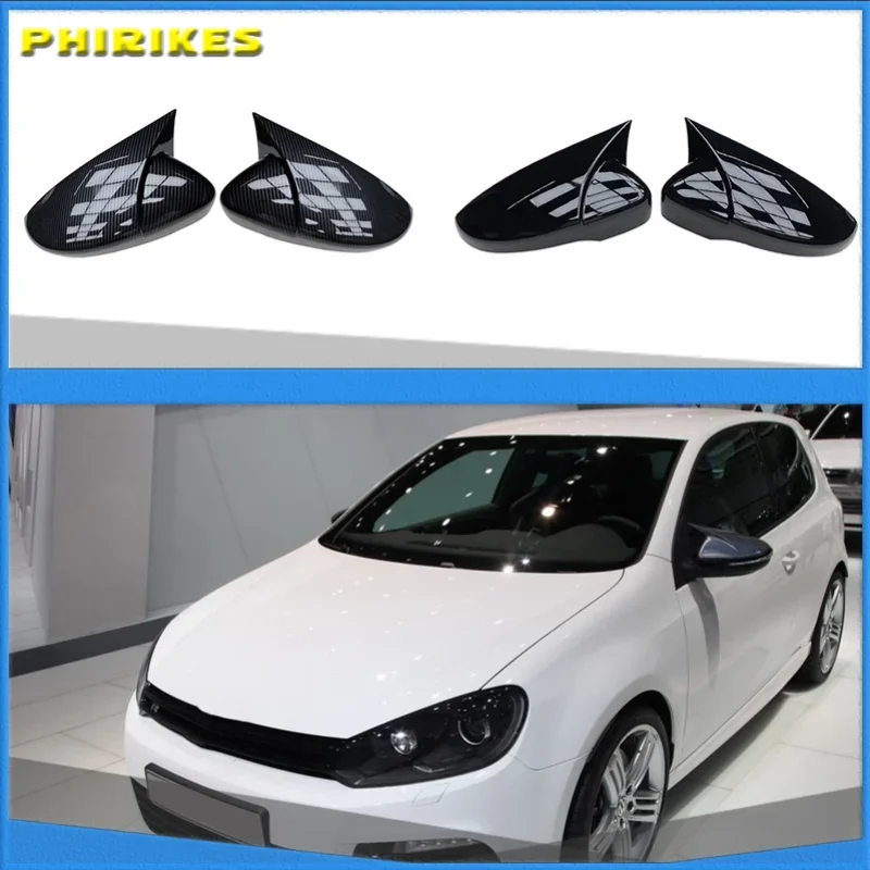 

for Scirocco PASSAT Beetle 2009-2018 Black Door Side Wing Rearview Mirror Ox Horn Cover Cap Car Accessories