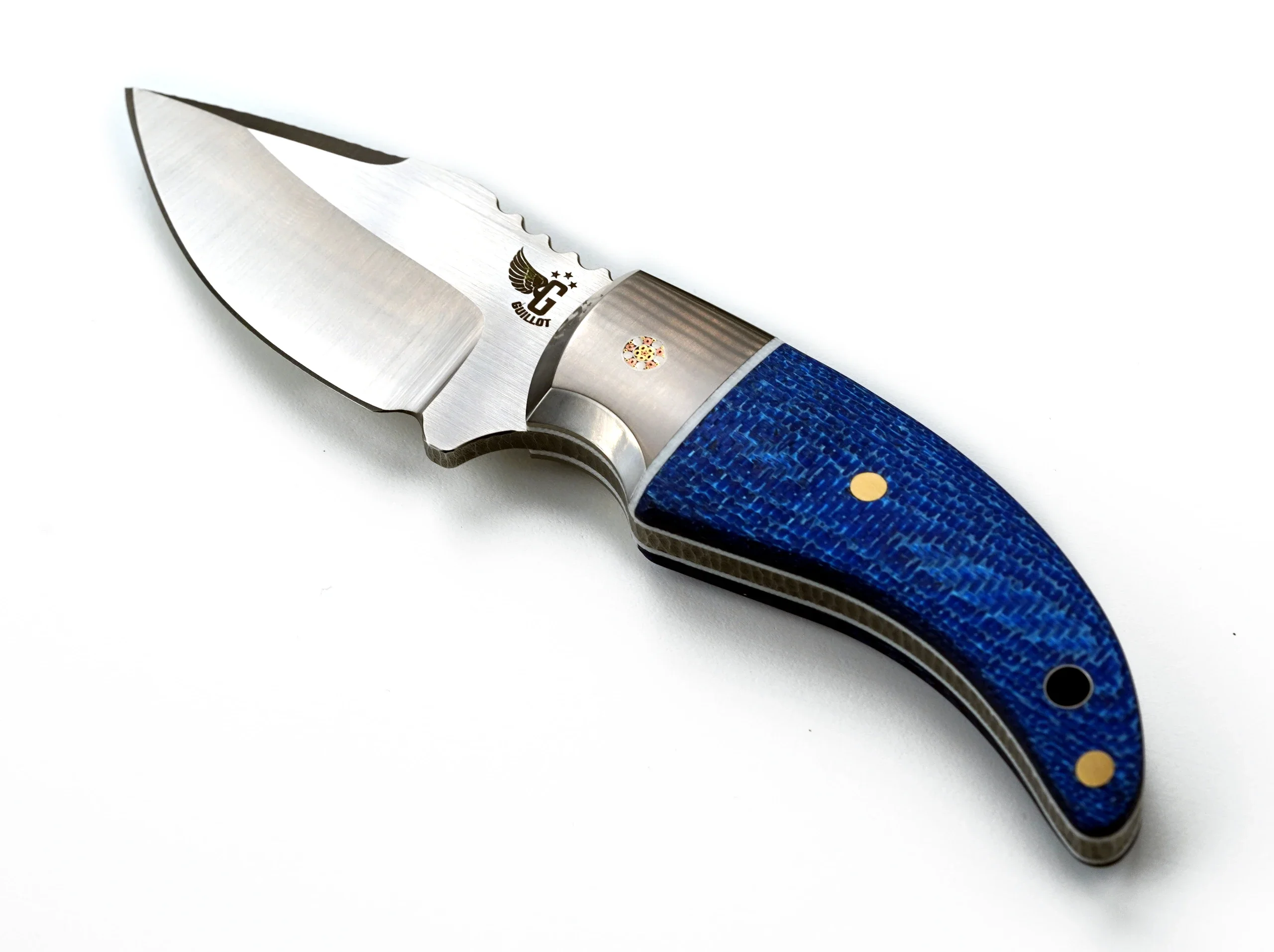 Guillot Collab Kestrel Fixed Blade, M390, Blue