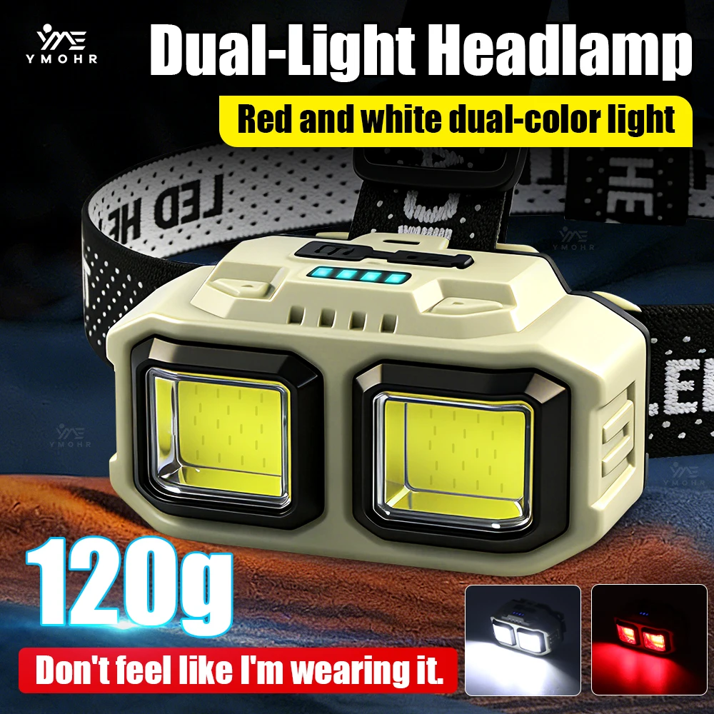 

Мощный светодиодный налобный фонарь COB, перезаряжаемый через USB налобный фонарь 18650, EDC, рабочий свет, уличный фонарь для кемпинга, поиска, налобный фонарь для рыбалки