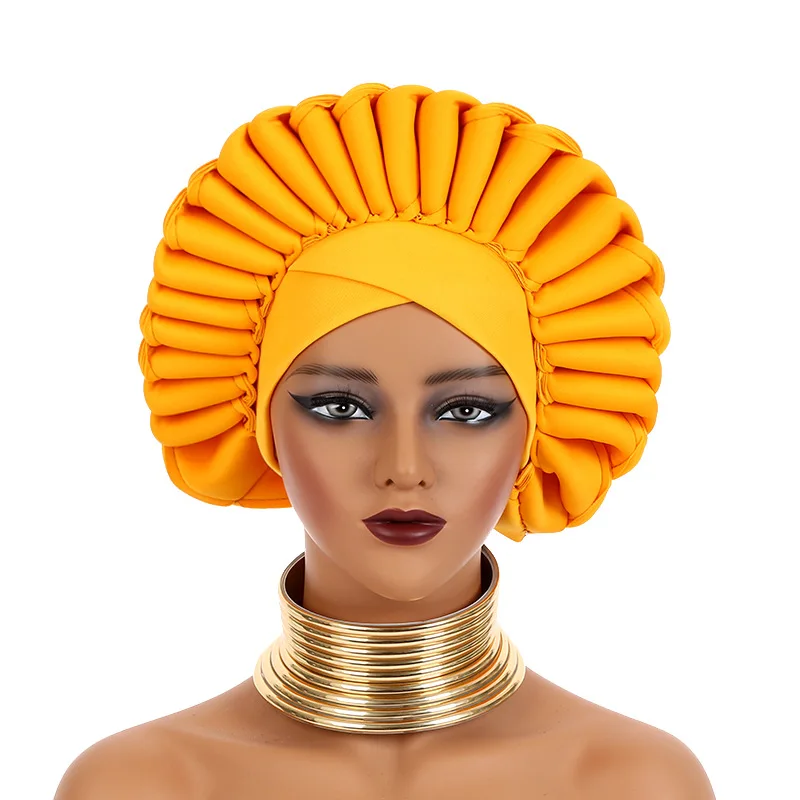 African Turbans for Women Fashion African Autumn Winter Summer Spring Solid Color Headite African Caps Women Hats