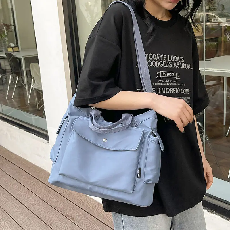 GAINNY Large Capacity Canvas Tote Bag Women Solid Color Versatile Handbag for Commuter Work Student School Shopping Shoulder Bag