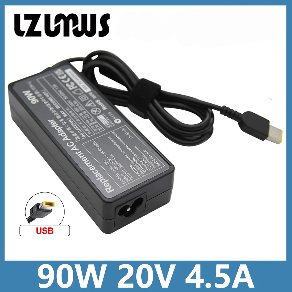 20V 4.5A 90W USB AC Laptop Charger Power Adapter For ThinkPad X1  Ultrabook Eraser B40 G50 M4400 M4450 Z50 Z505
