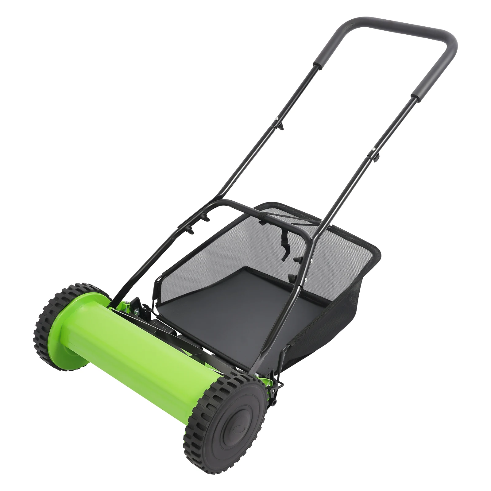 16-Inch Push Reel Lawn Mower Manual Walk-Behind Cylinder Lawnmower with Grass Catcher